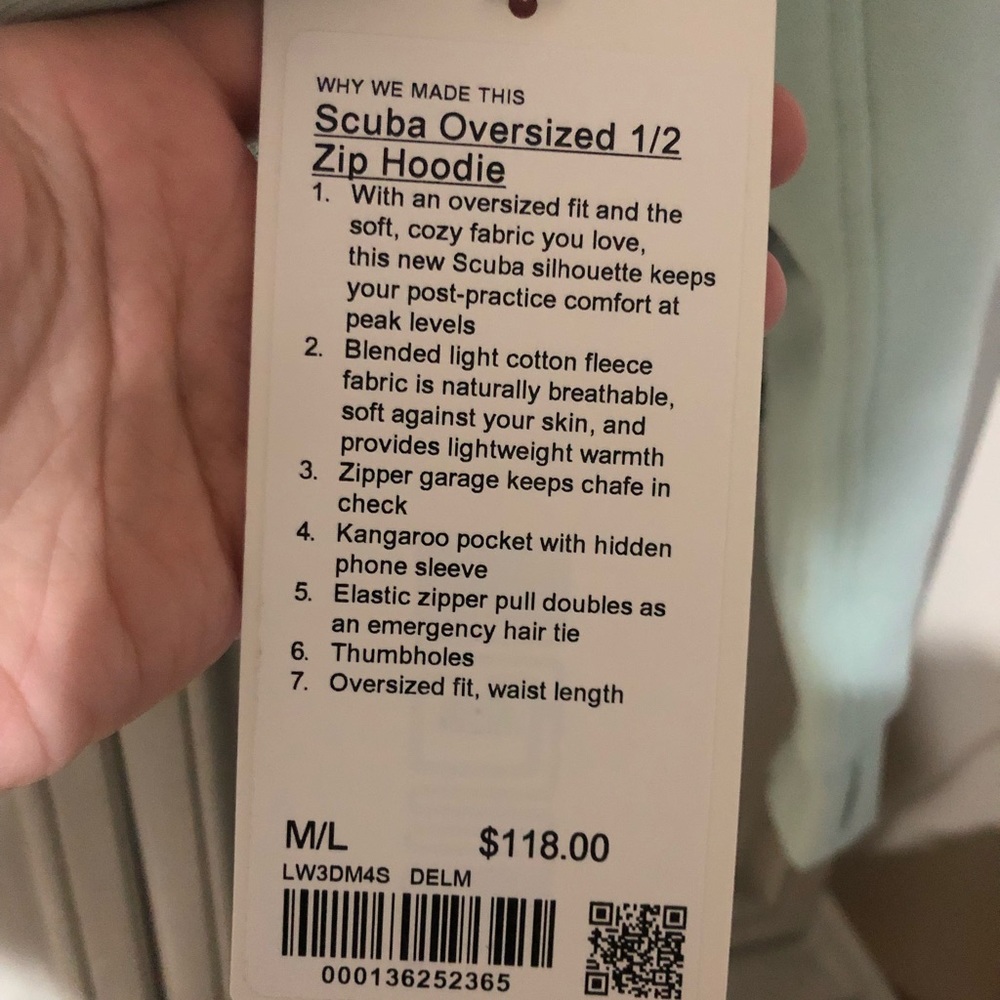 SOLD!! NWT Lululemon 1/2 Zip Scuba Hoodie - Picture 2 of 5